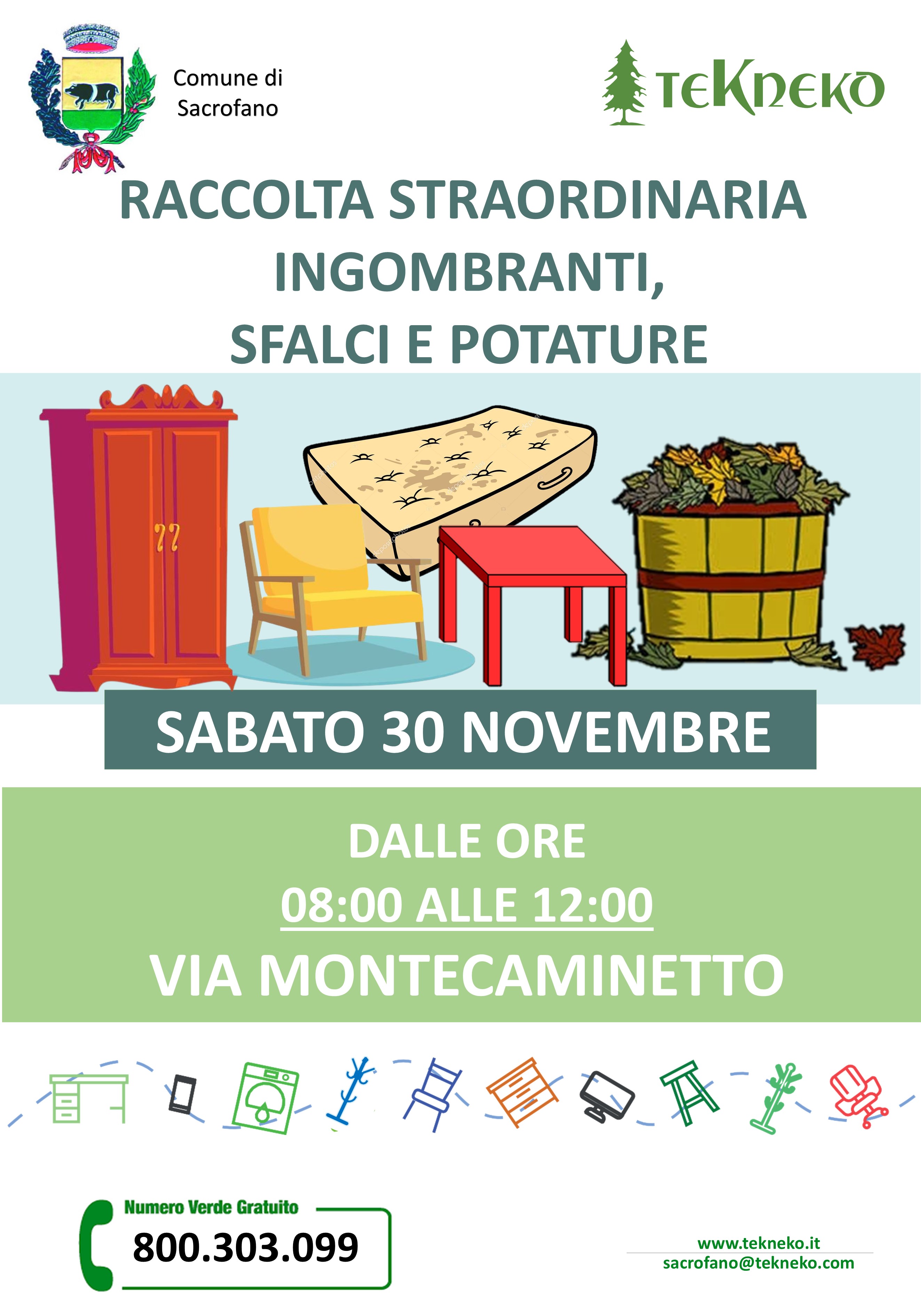 Raccolta straordinaria ingombranti - sfalci e potature