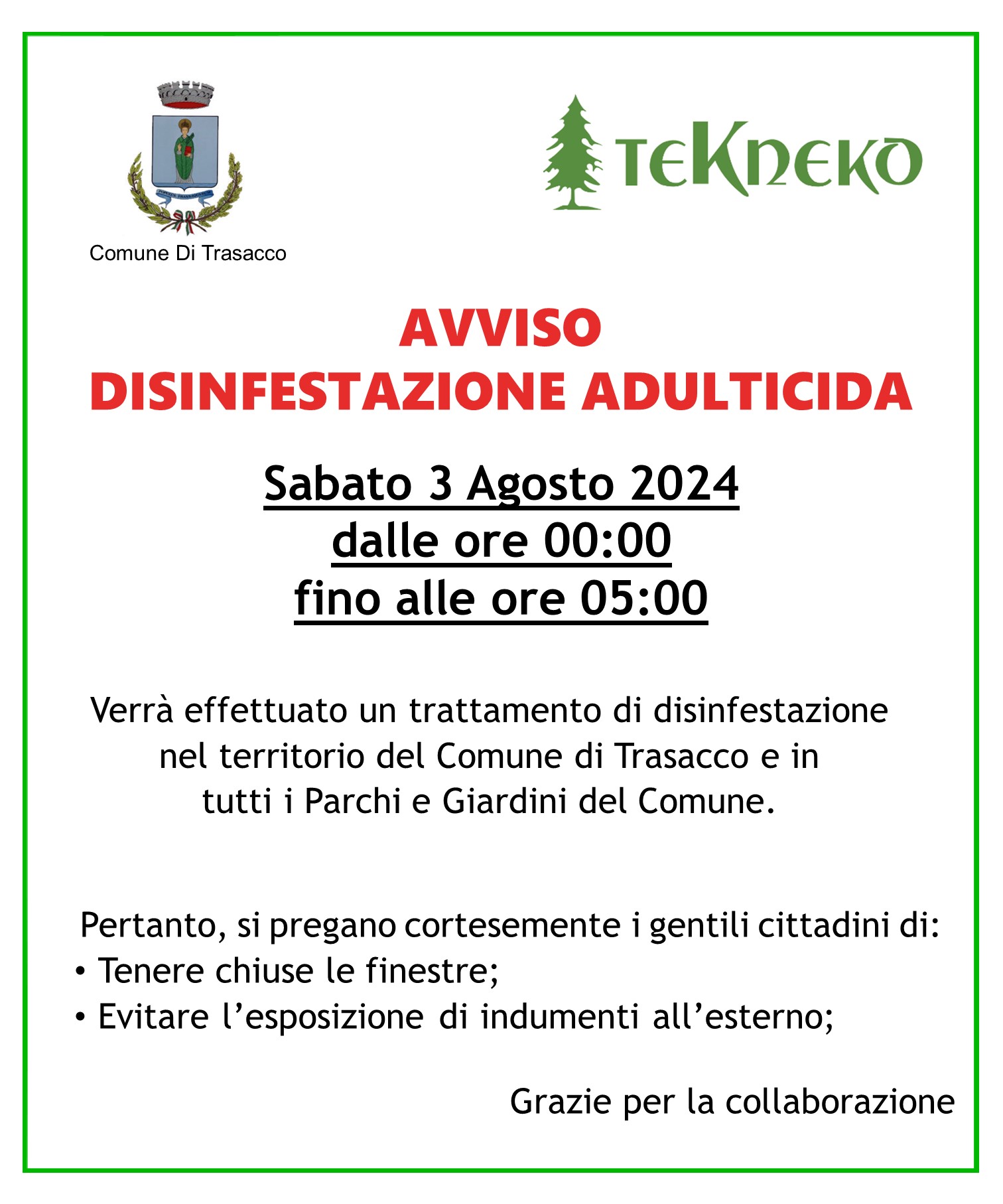 Disinfestazione Adulticida 02 Agosto