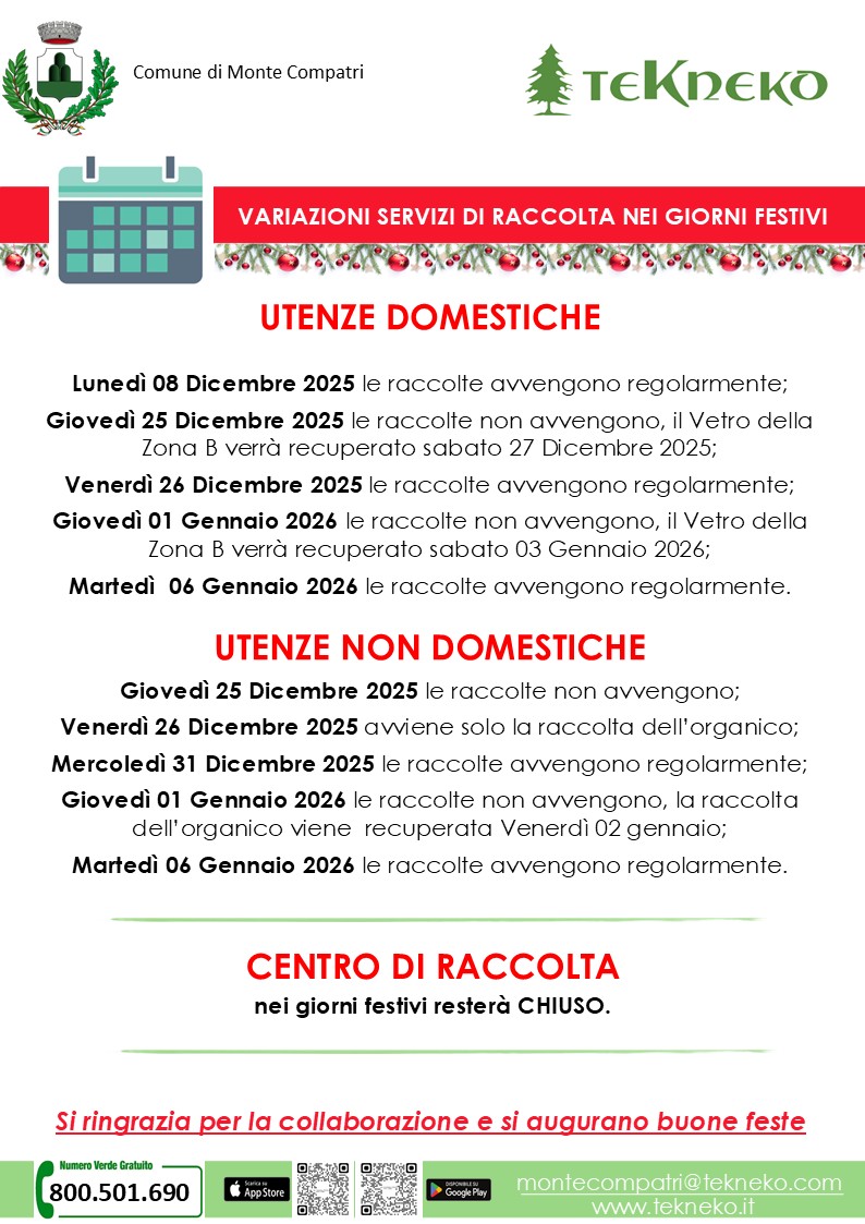 Festività dicembre 2025