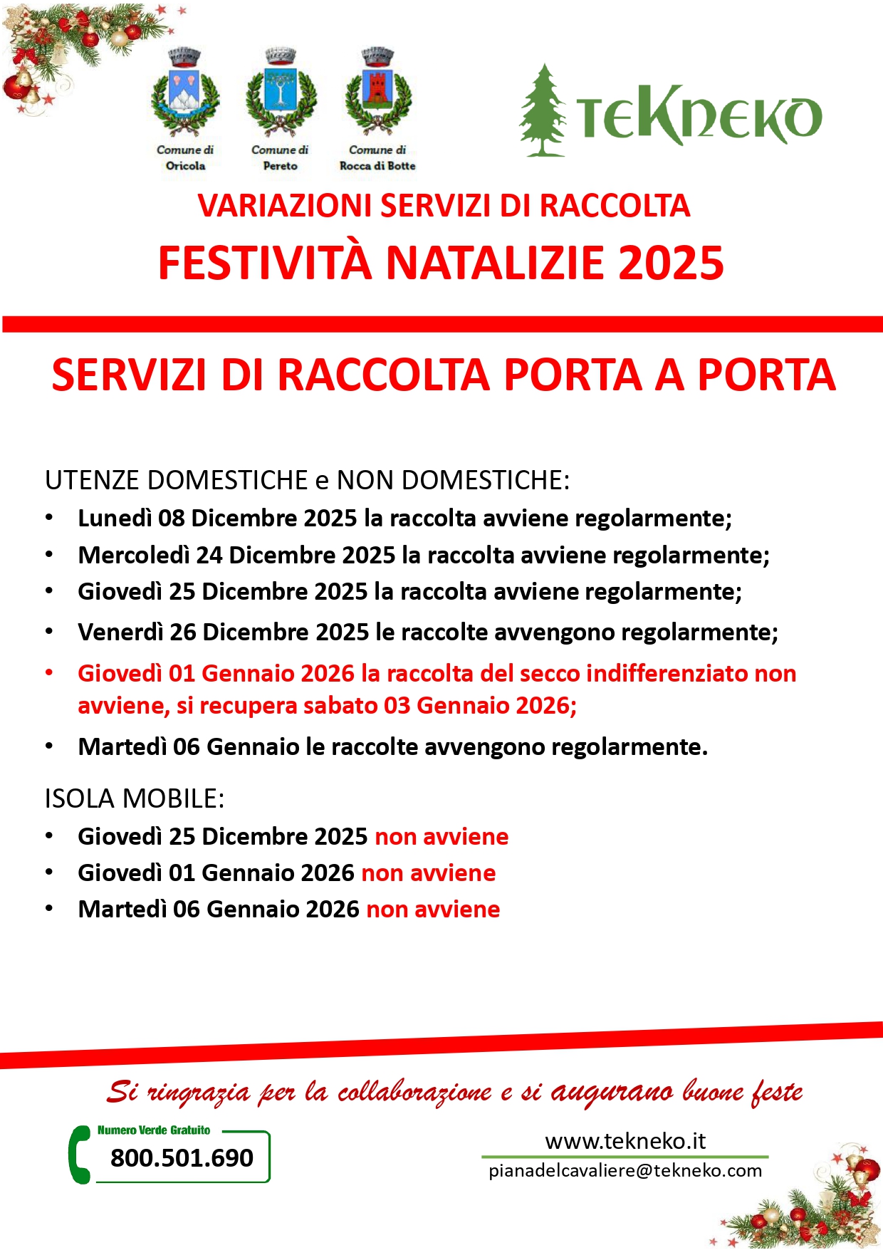 Festività Dicembre 2025