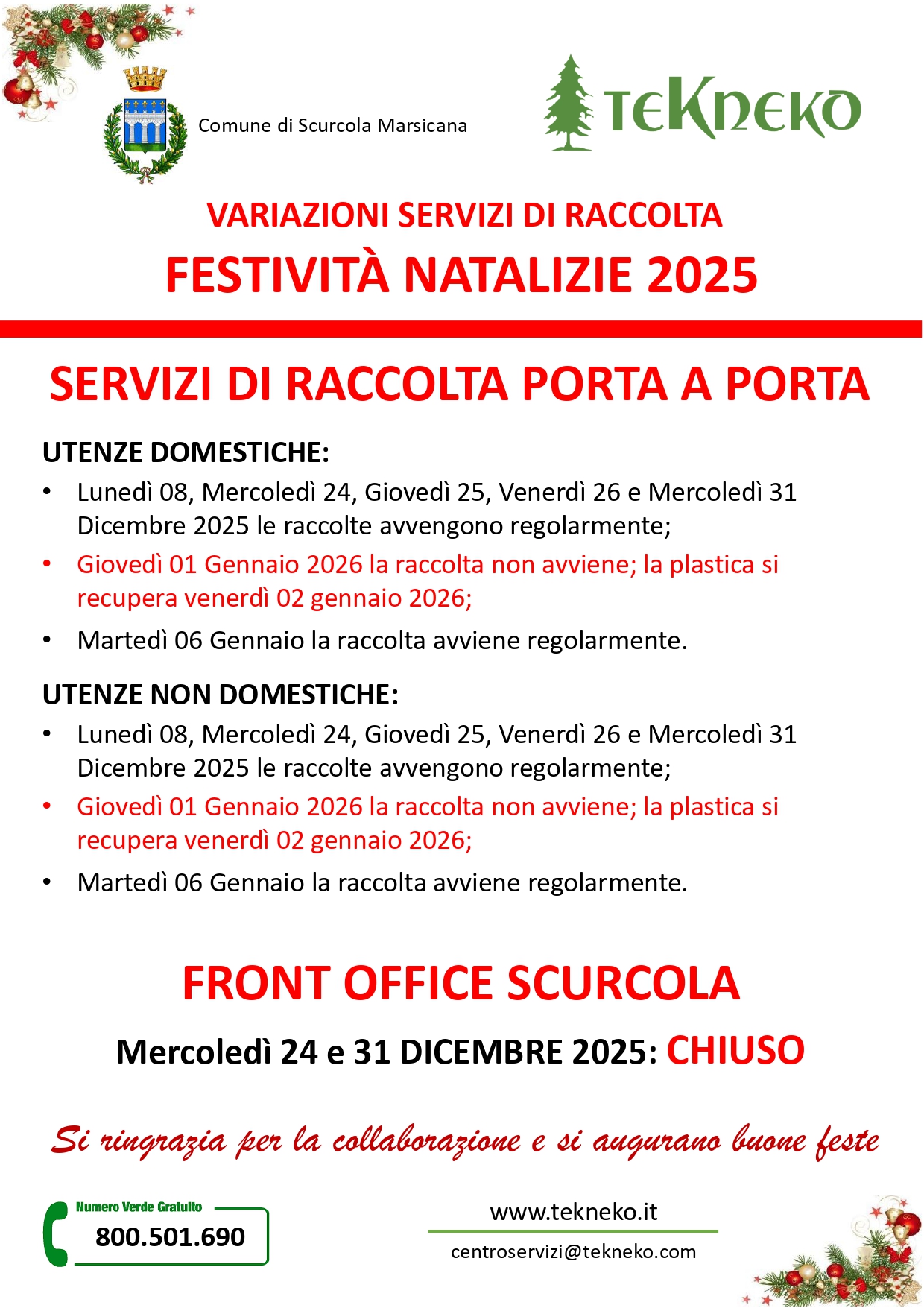 Festività dicembre 2025