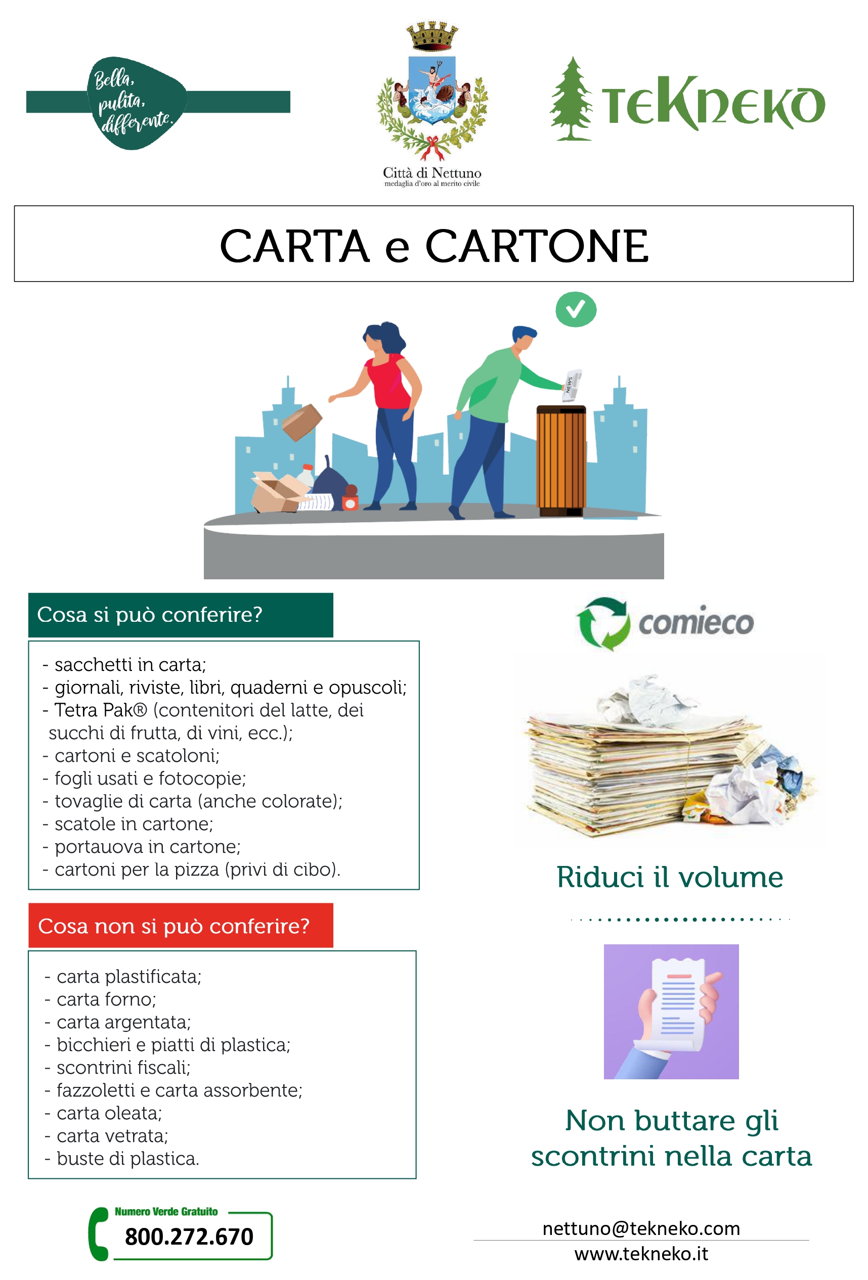 Regole per una corretta raccolta di Carta e Cartone