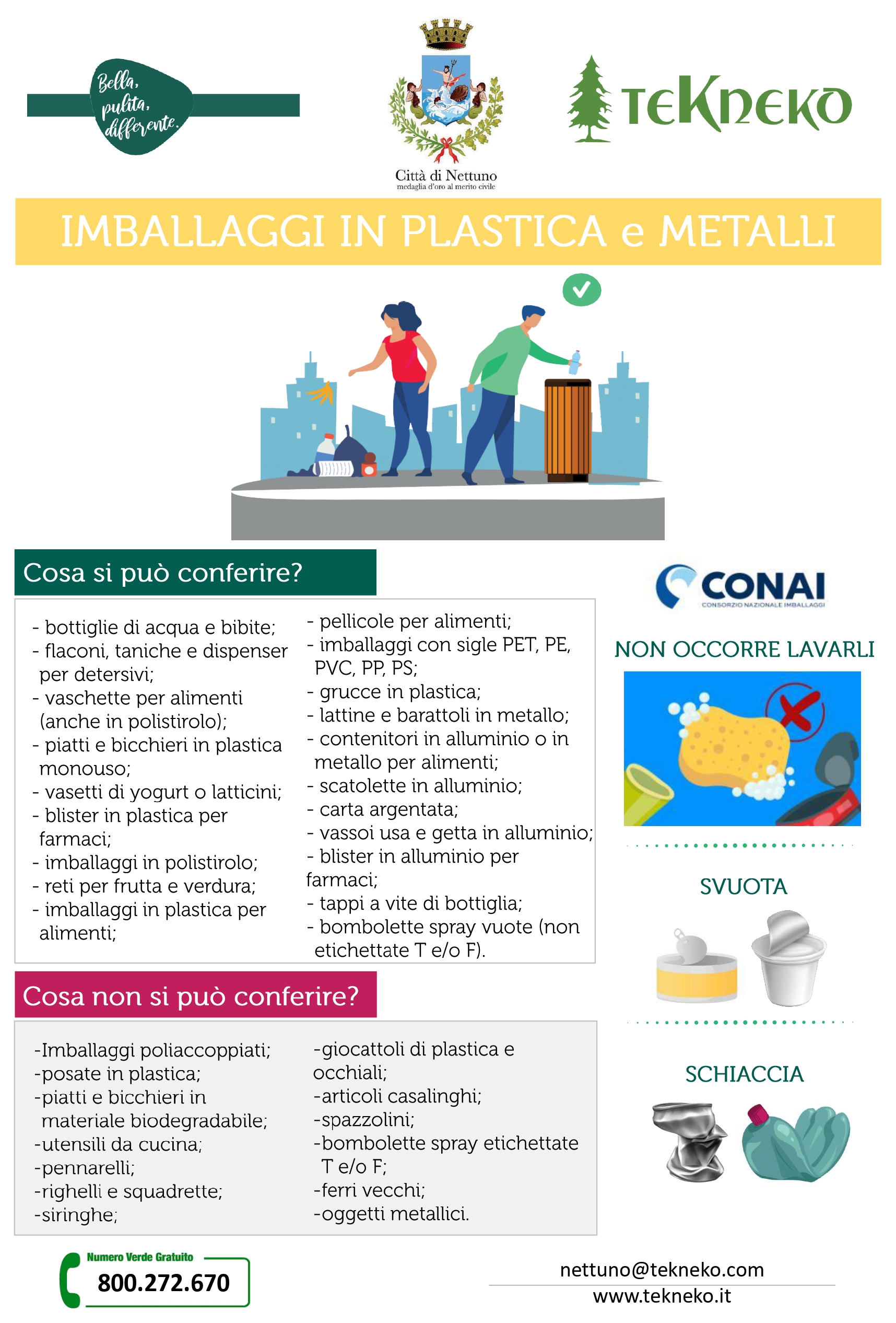 Regole per una corretta raccolta degli Imballaggi in Plastica e Metalli