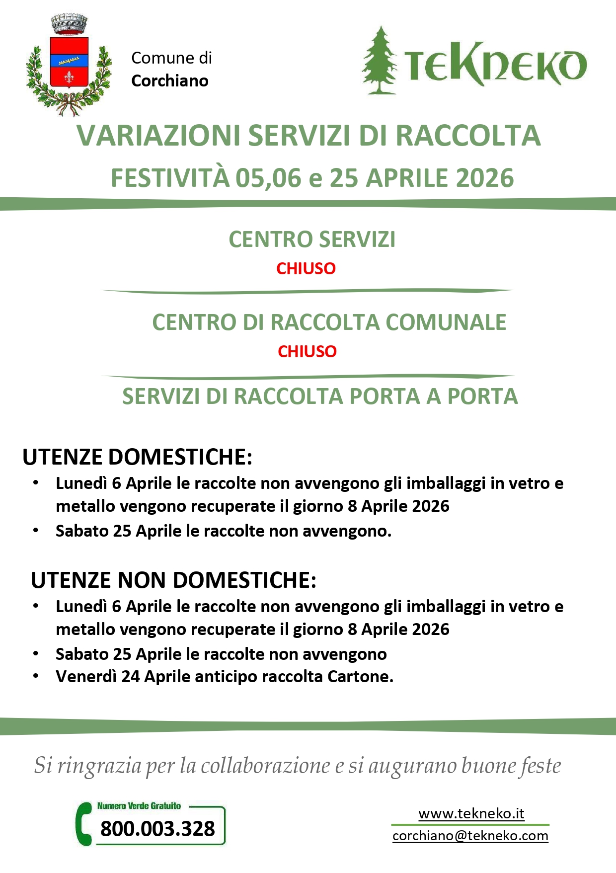 Festività aprile 2026