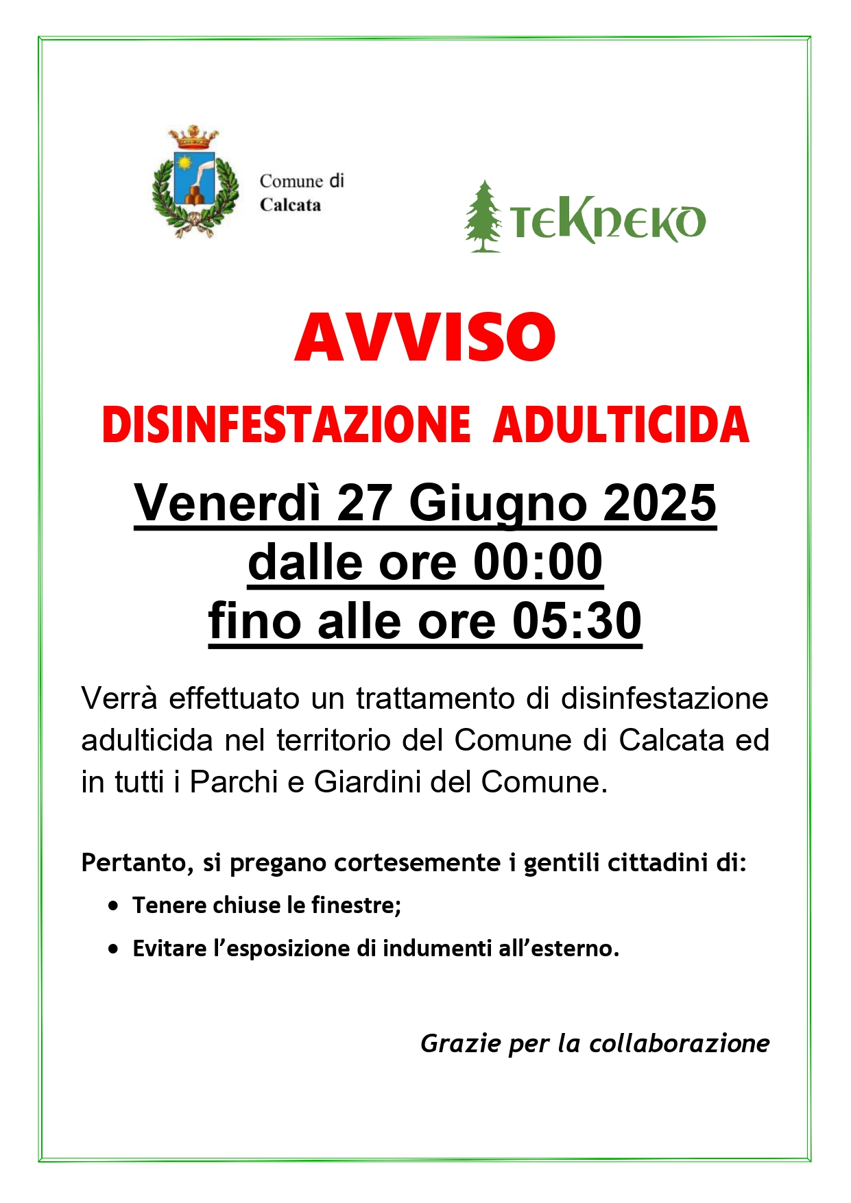 Disinfestazione Adulticida 27 giugno 06