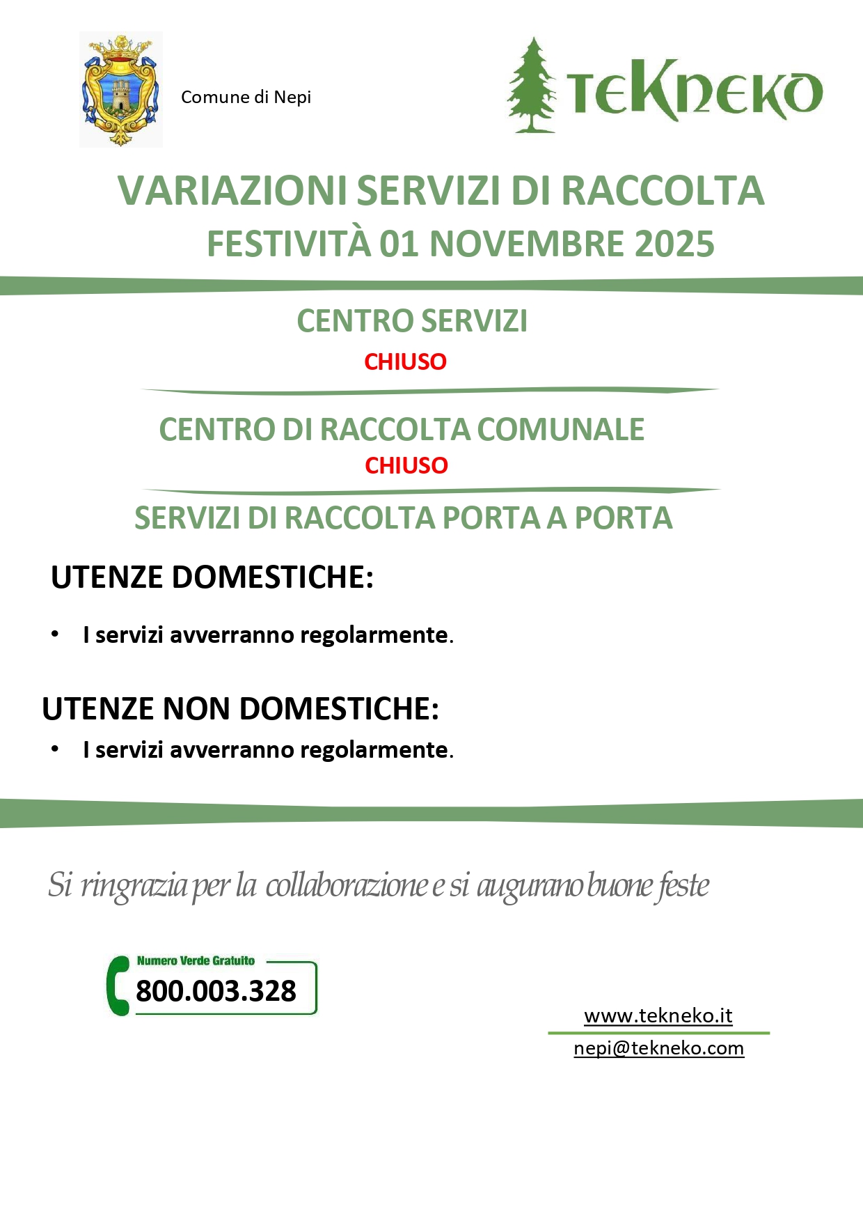 Festività 01 novembre 2025