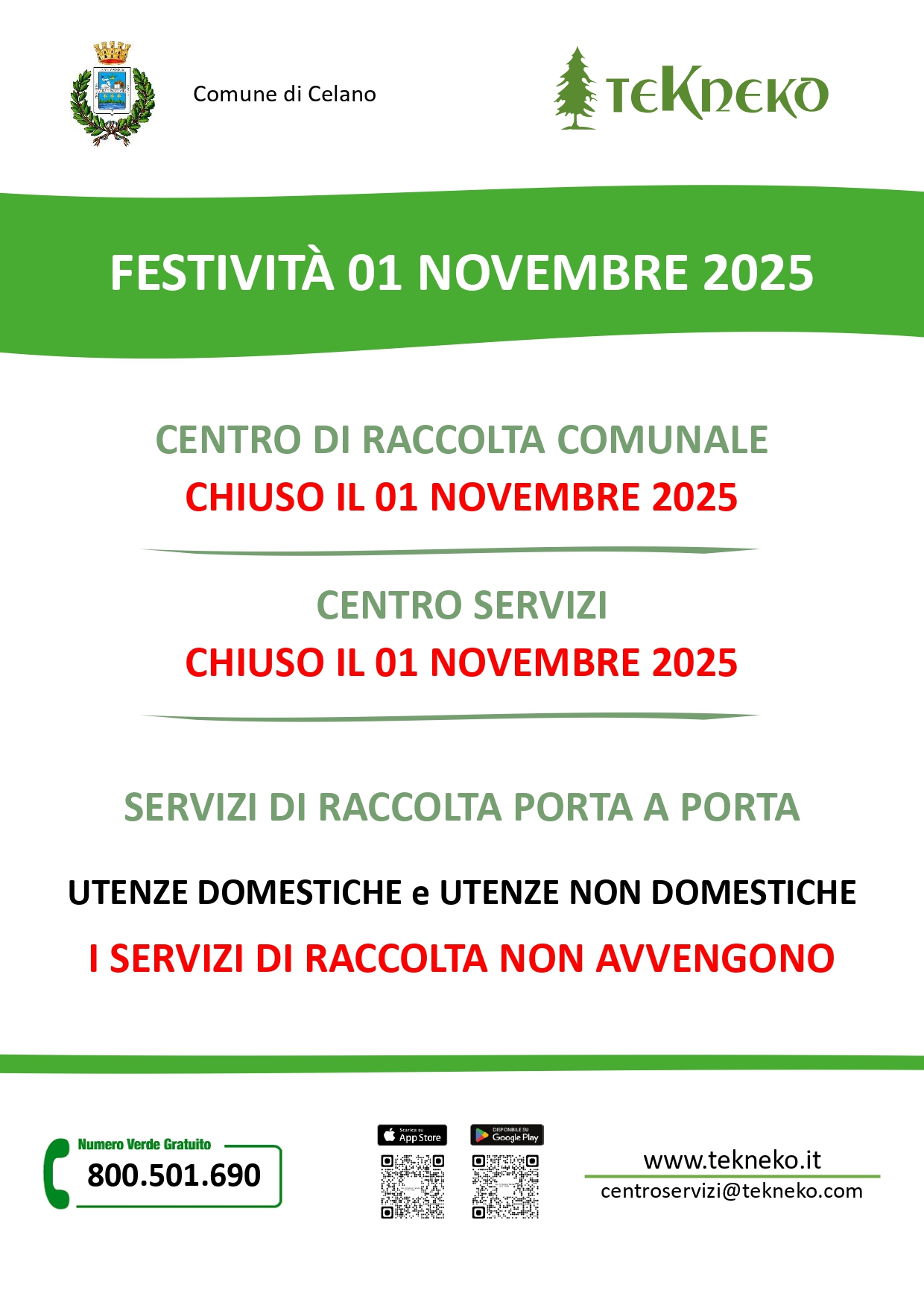 Festività 01 novembre 2025