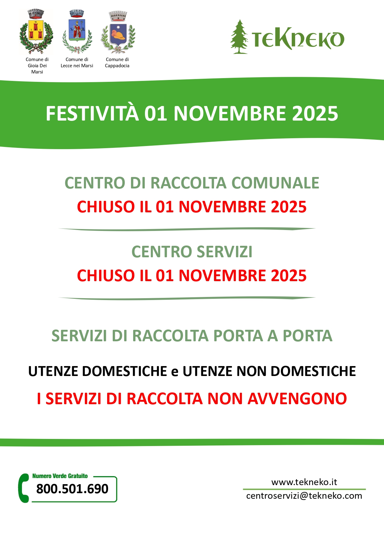 Festività 01 novembre 2025