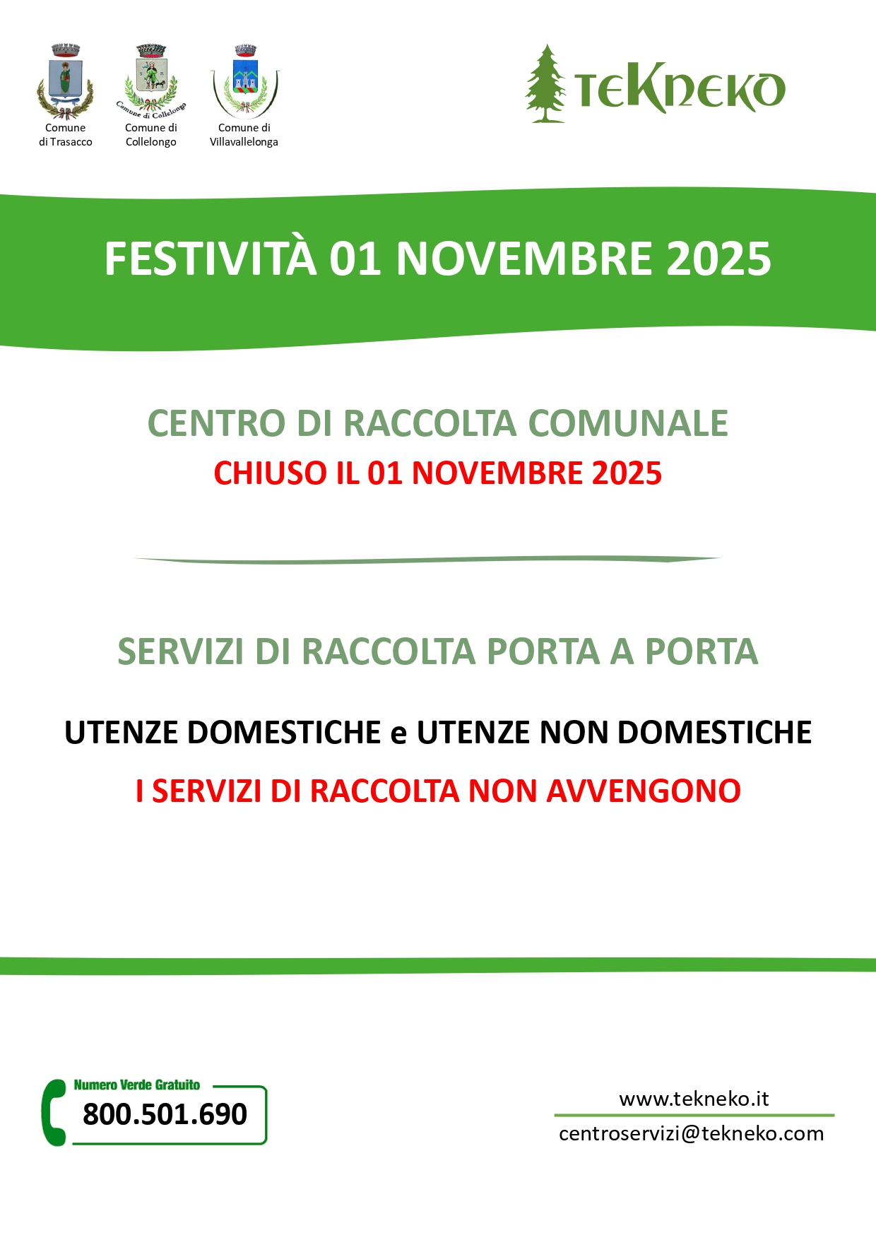 Festività 01 novembre 2025