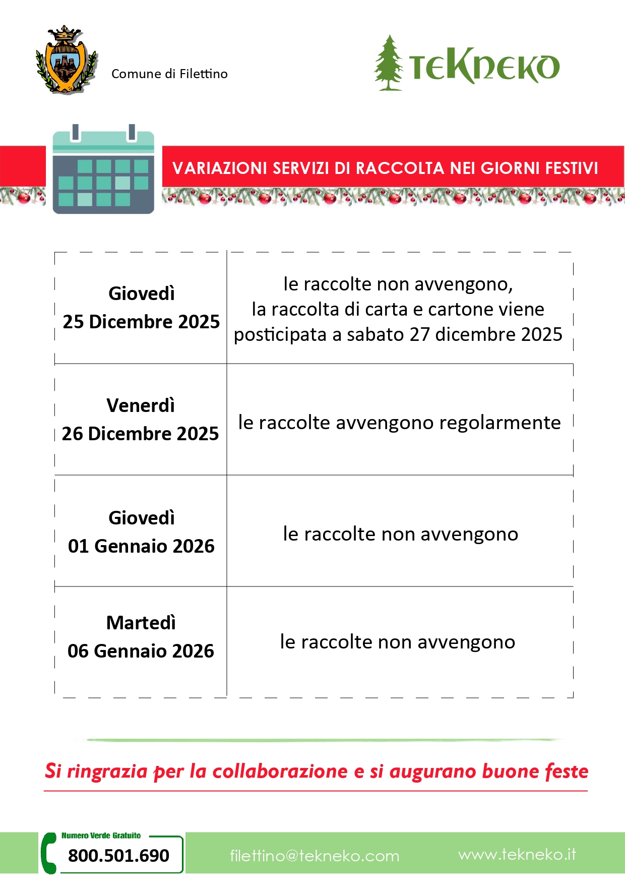 Festività natalizie 2025