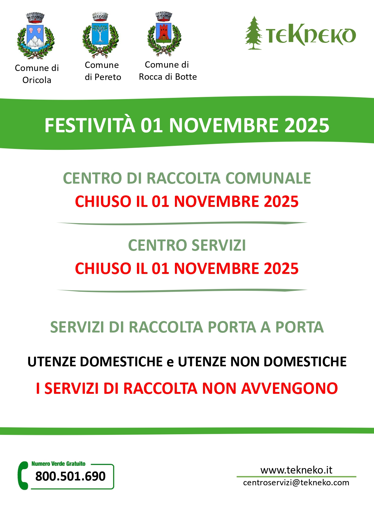 Festività 01 novembre 2025